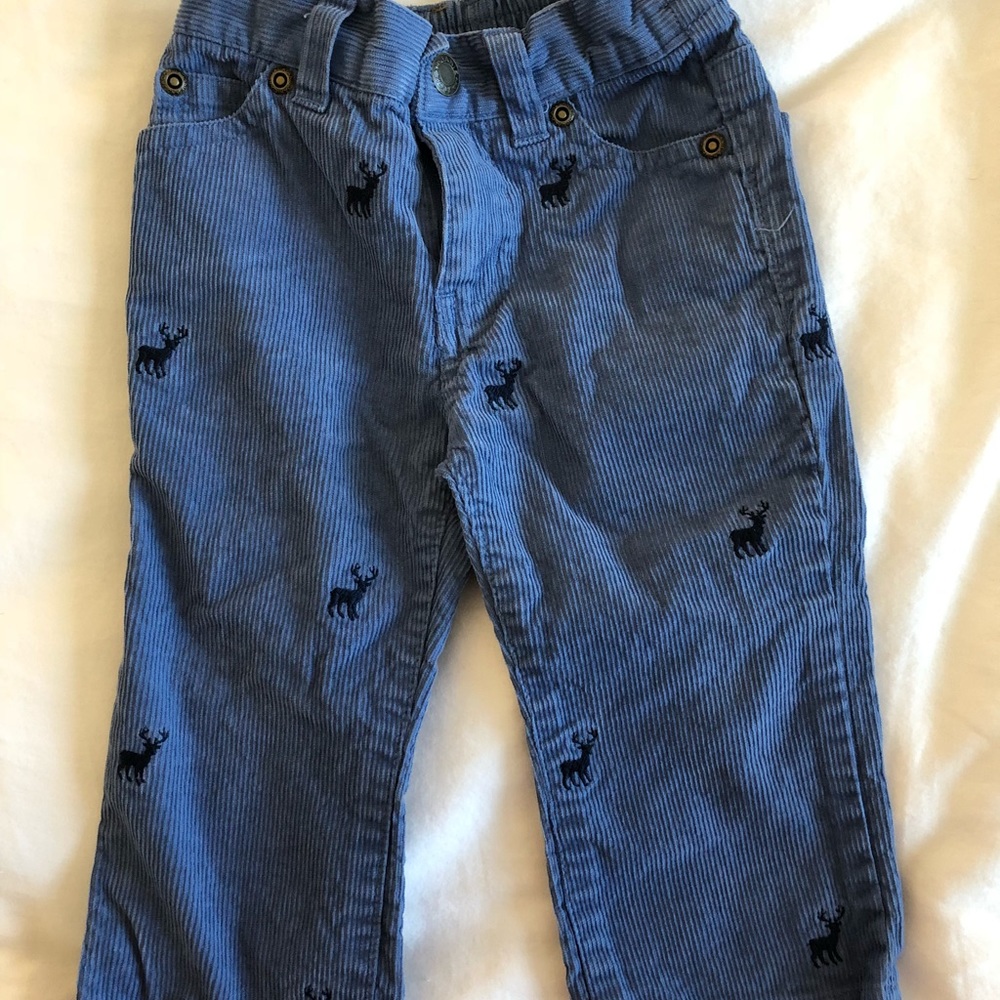 Corduroy deer print pants